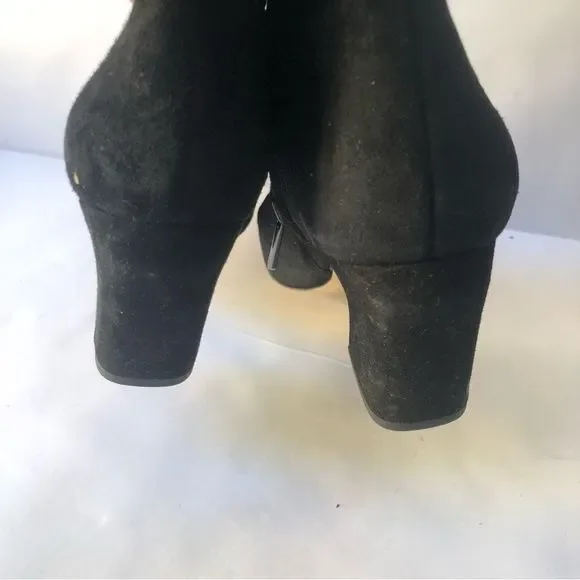 SAM EDELMAN Black Suede Leather Knee-High Boots Pull On Sz 6 - Picture 6 of 10
